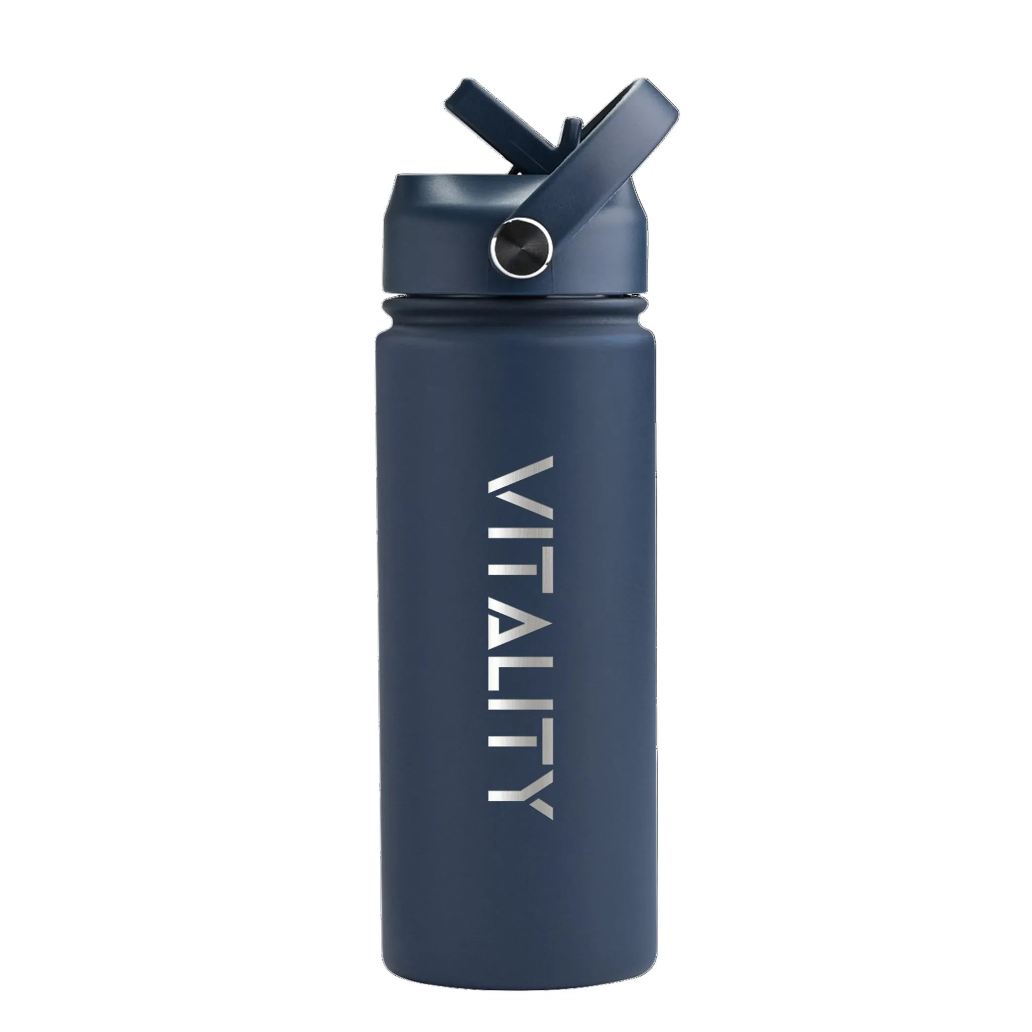 Powder Coated Water Bottle-Dark Blue Straw Price in Pakistan