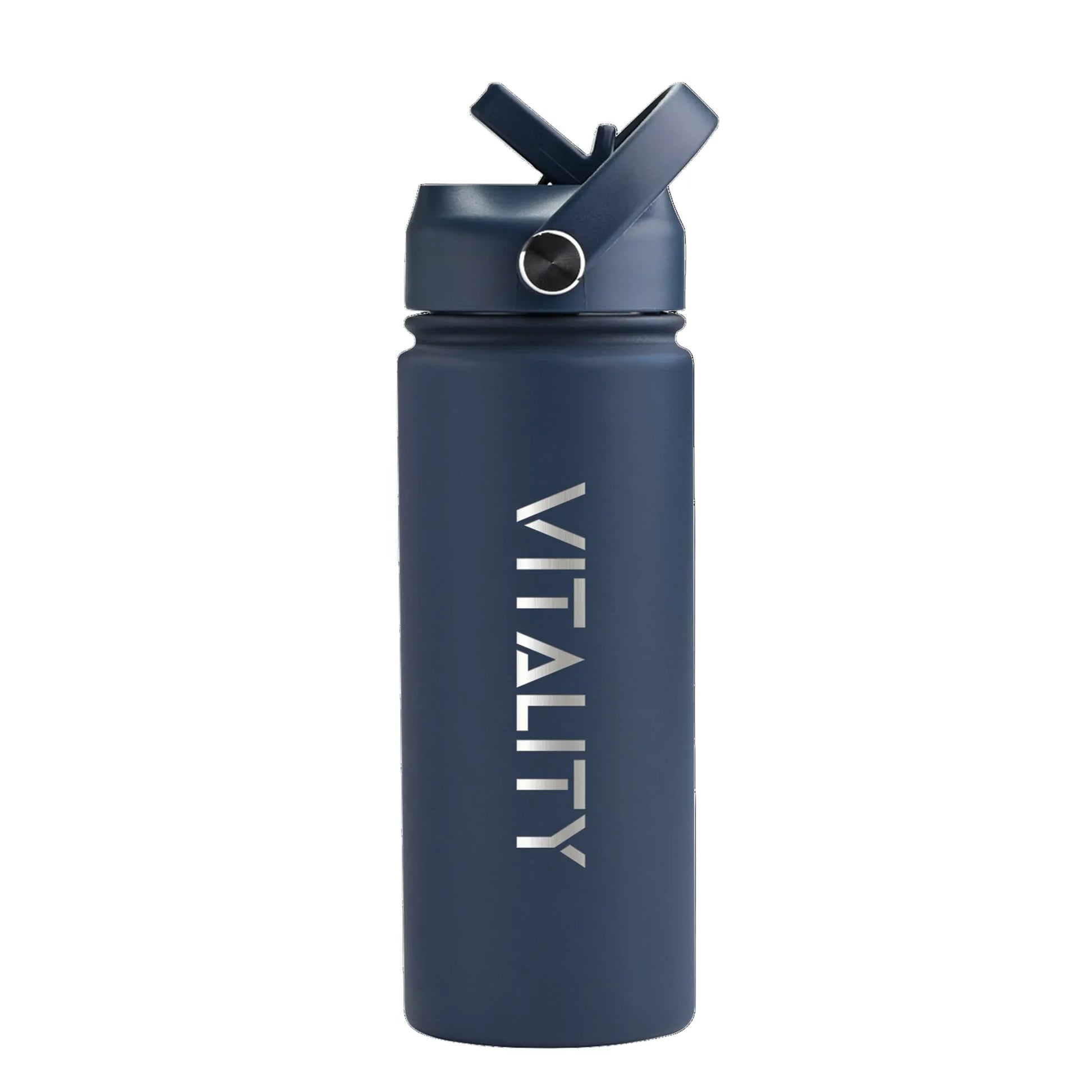 Powder Coated Water Bottle-Dark Blue Straw Price in Pakistan