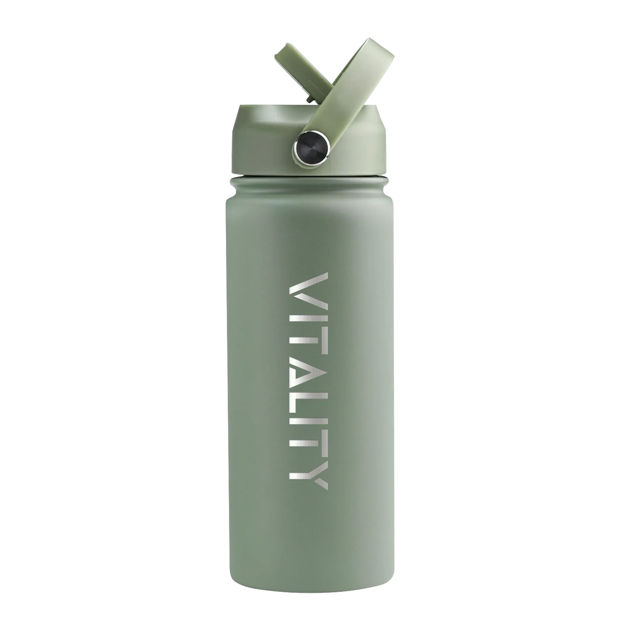 Powder Coated Water Bottle-Green Straw Price in Pakistan