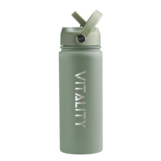 Powder Coated Water Bottle-Green Straw Price in Pakistan