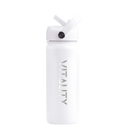 Powder Coated Water Bottle-White Straw