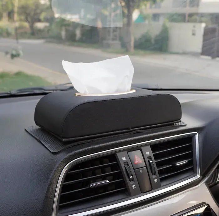 Premium PU Leather Tissue  Black With Buckle Box Price in Pakistan
