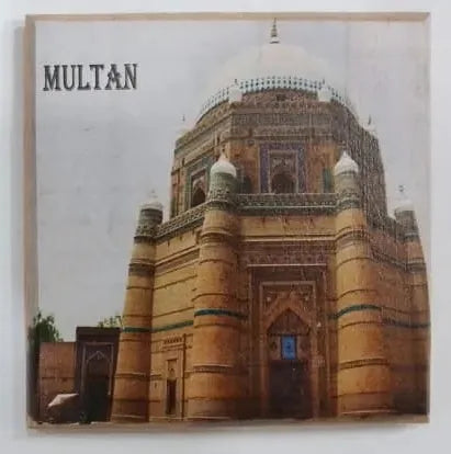 Printed Wooden Tea Coaster – Artistic Multan Design & Tile Pattern Coaster Main image