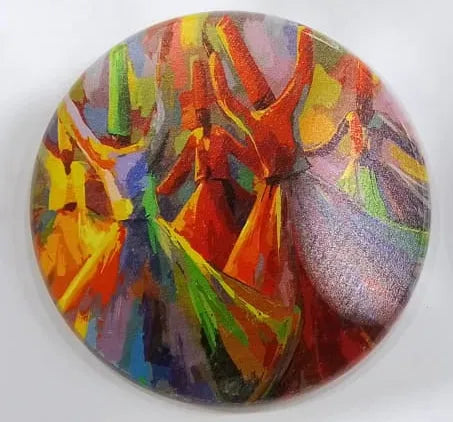 Printed Wooden Tea Coaster - Chai Cup Pattern & Abstract Art Design Secondary image