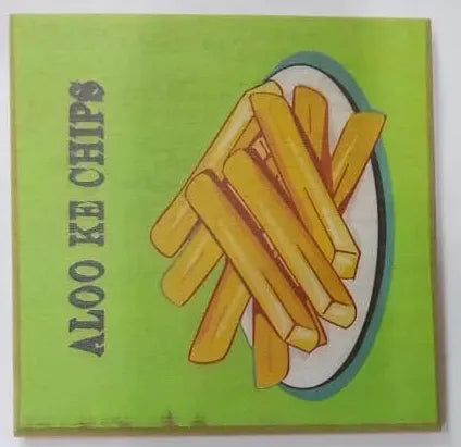 Printed Wooden Tea Coaster – Fun Food Art & Colorful Tile Design