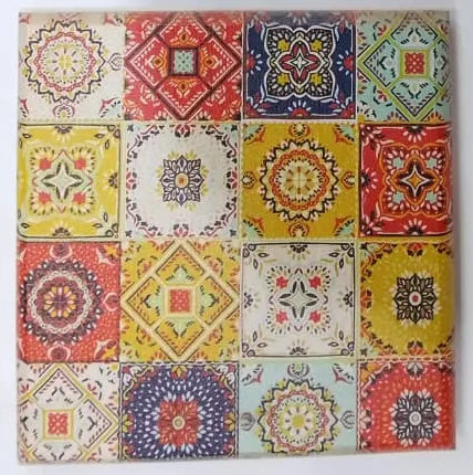Printed Wooden Tea Coaster – Fun Food Art & Colorful Tile Design Secondary image