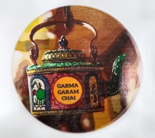 Printed Wooden Tea Coaster - Garam Chai Illustration Design Price In Pakistan Main image
