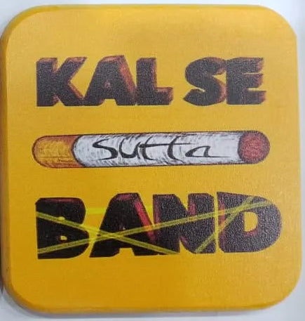 Printed Wooden Tea Coaster - Garma Garam Chai Art & Funny Quote Design Secondary image