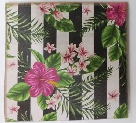 Printed Wooden Tea Coaster – Karachi Skyline Art & Floral Design Coaster Price In Pakistan