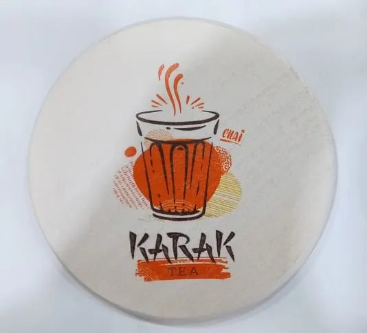 Printed Wooden Tea Coaster – Karak Chai & Chai Love Design