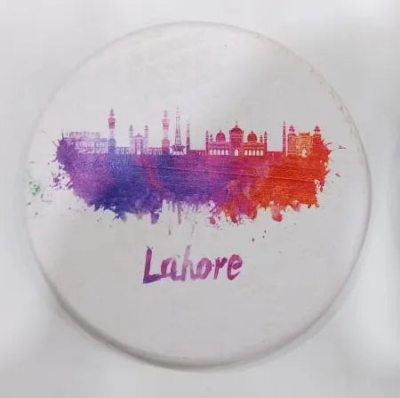 Printed Wooden Tea Coaster – Lahore & Karachi City Art Design