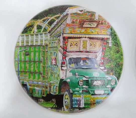 Printed Wooden Tea Coaster - Pakistani Rickshaw & Truck Art Design Price In Pakistan