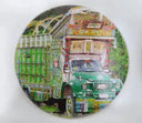 Printed Wooden Tea Coaster - Pakistani Rickshaw & Truck Art Design
