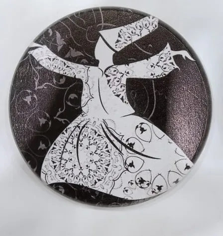 Printed Wooden Tea Coaster - Sufi Whirling Dervish Art Design 