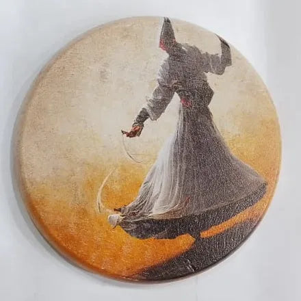 Printed Wooden Tea Coaster - Sufi Whirling Dervish Art Design Price In Pakistan Main image