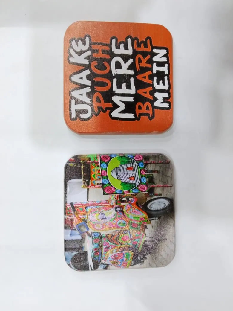Printed Wooden Tea Coasters – Bold Quotes & Cultural Art Design Price In Pakistan