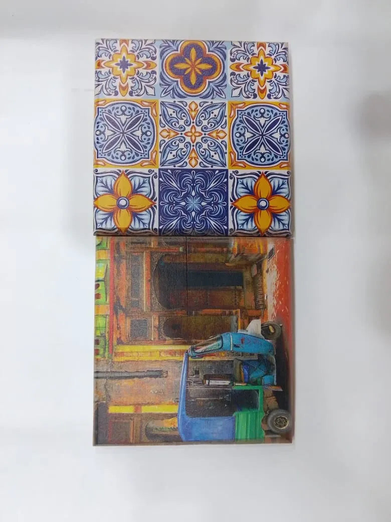 Printed Wooden Tray – Traditional Tile Art & Street Scene Design Price In Pakistan
