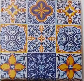 Printed Wooden Tray – Traditional Tile Art & Street Scene Design