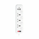 Riva 3 Way International Extension Socket with 2 USB Type A and 1 USB Type C
