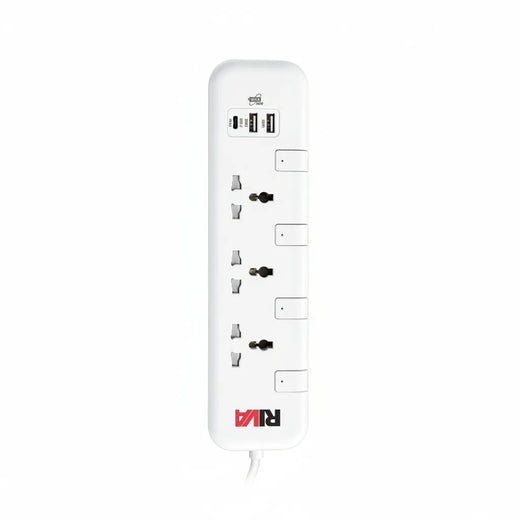 Riva 3 Way International Extension Socket with 2 USB Type A and 1 USB Type C Price in Pakistan