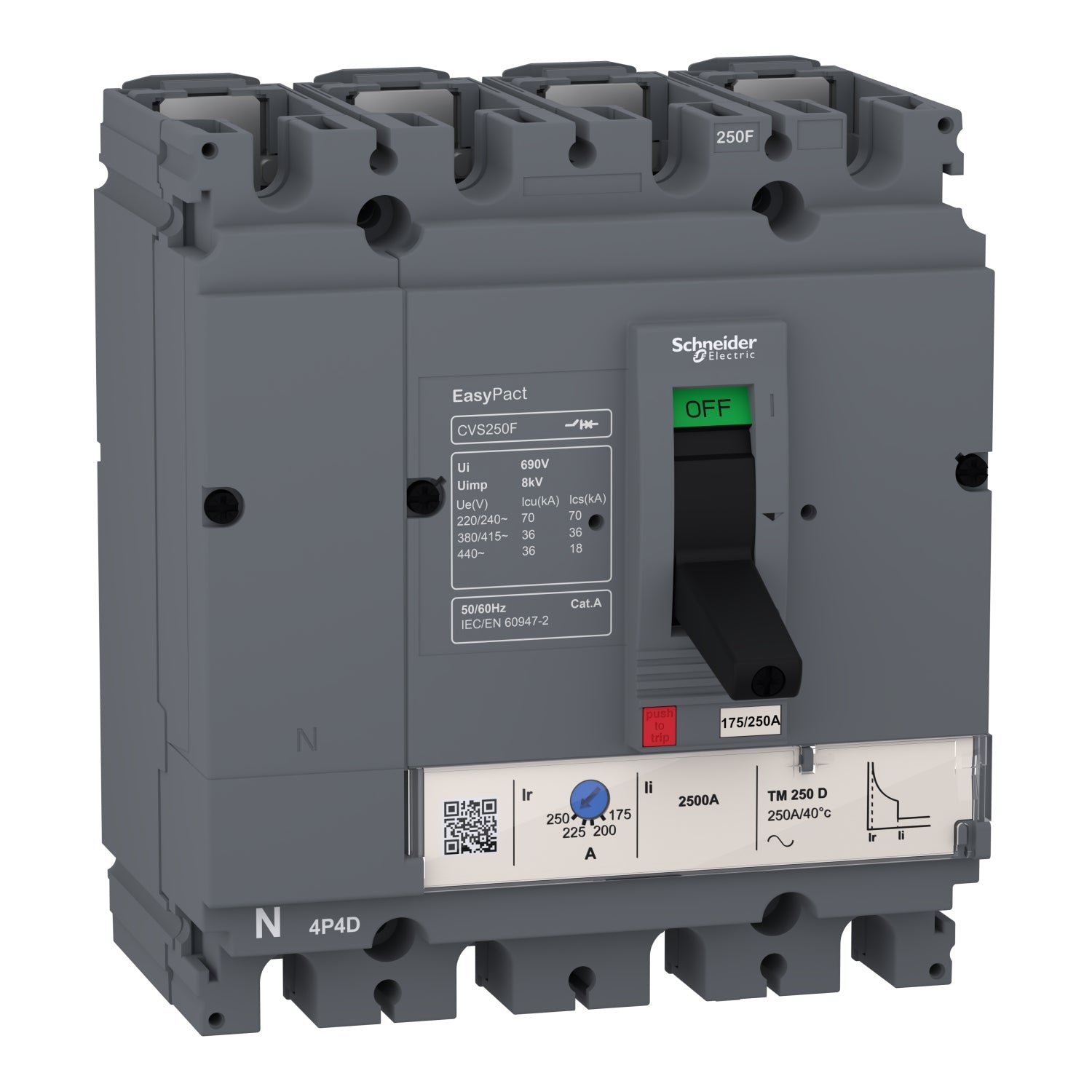 Schneider CVS100F 4 Pole Molded Case Circuit Breaker, 36 kA Price in Pakistan