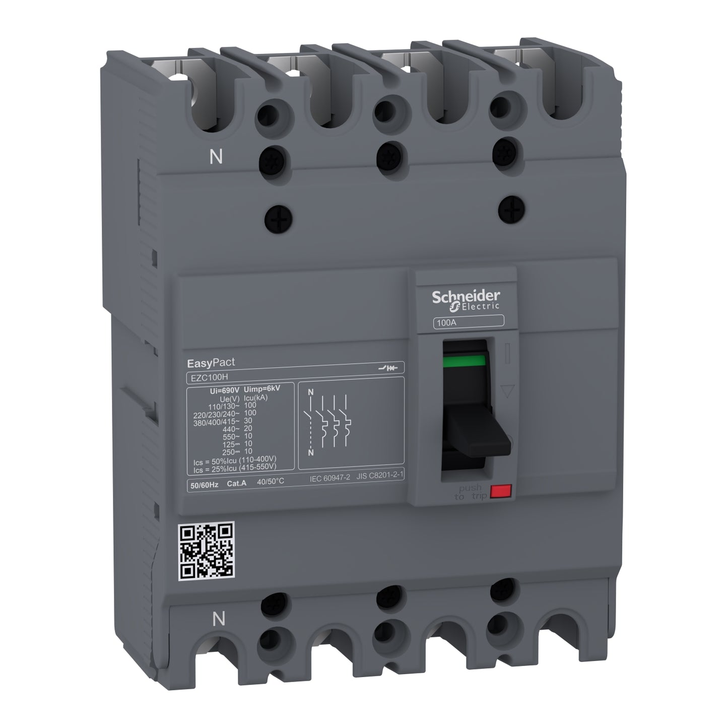 Schneider EZC400H 4 Pole MCCB Circuit Breaker 100A Price in Pakistan