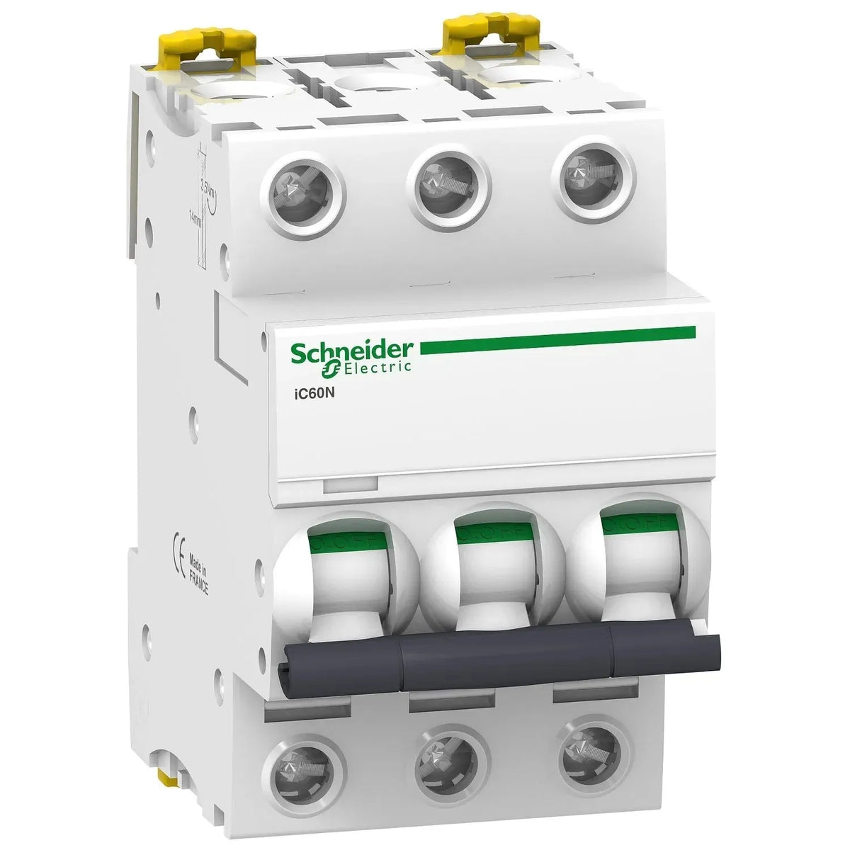 Schneider iC60N 3 Pole Miniature Circuit Breaker, 6 KA   10 kA Price in Pakistan Main image