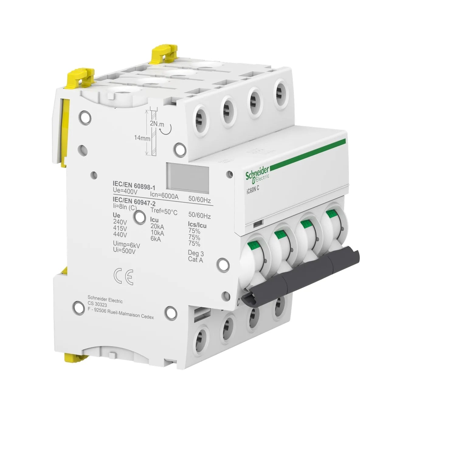 Schneider iC120N 4 Pole Miniature Circuit Breaker 6 KA - 10 kA Secondary image