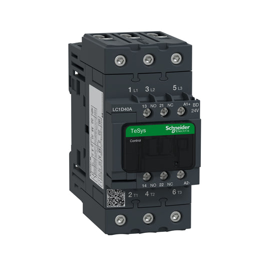 Schneider LC1D40ABD TeSys D Contactor, 3P (3 NO) AC-3 40A 24 V DC Coil Price in Pakistan