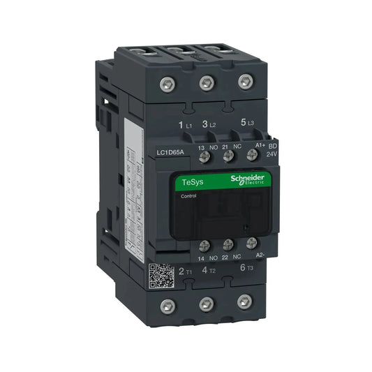Schneider LC1D65ABD TeSys D Contactor, 3P (3 NO) AC 3 65A 24 V DC Coil Price in Pakistan
