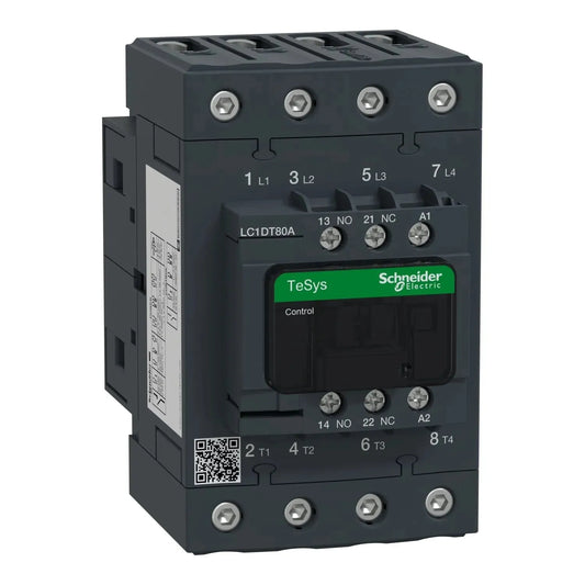 Schneider LC1DT80AM7 TeSys D Contactor, 4P (4 NO) AC 1 80A 220 V AC standard Coil Price in Pakistan