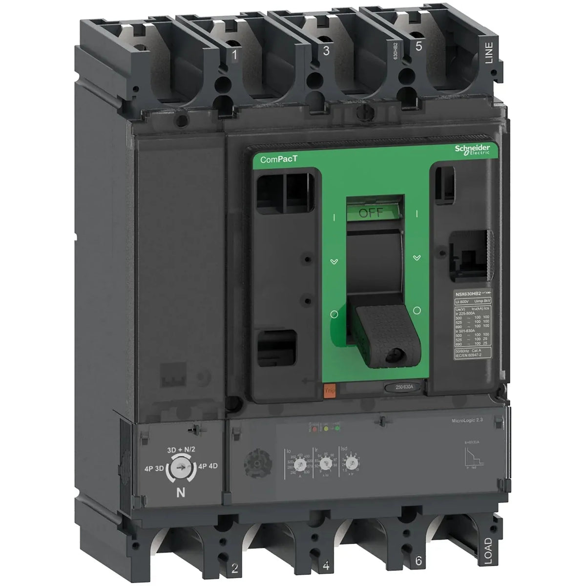Schneider NSX630N 4 Pole MCCB Breaker 50 kA Price in Pakistan Main image