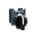 Schneider Black Selector Switch Ø22 3-Position Stay Put 2NO 600V