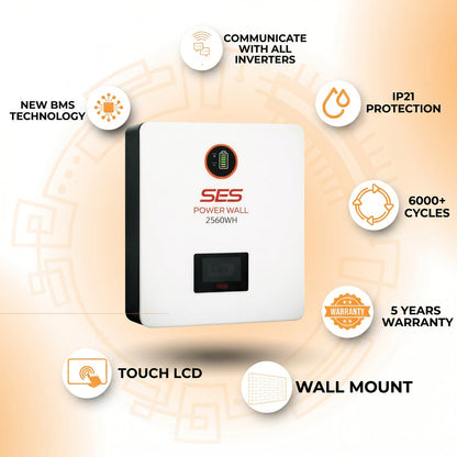 SES Powerwall 2.5kWh 25.6V 100Ah Lithium Battery