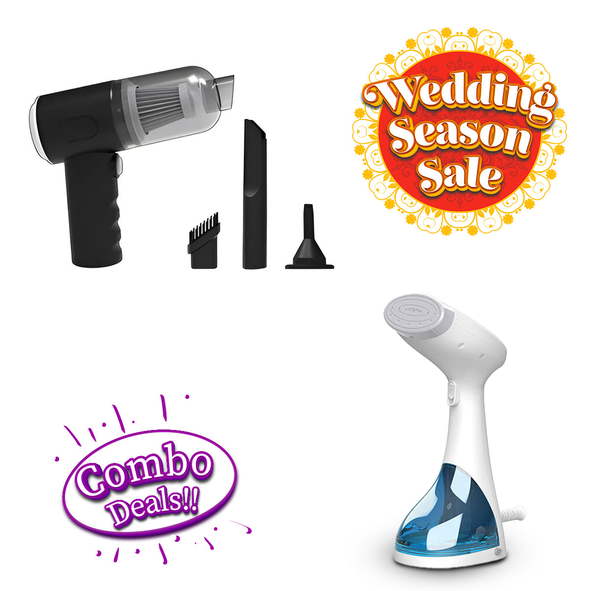 Garment Steamer & Portable Vacuum Set Price in Pakistan