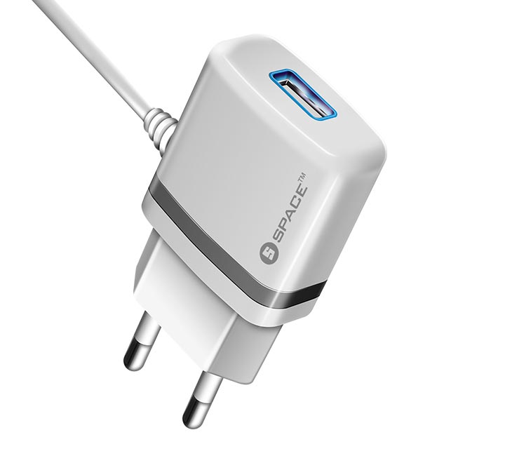 Space Micro USB Cable 2.4A Wall Charger Price in Pakistan