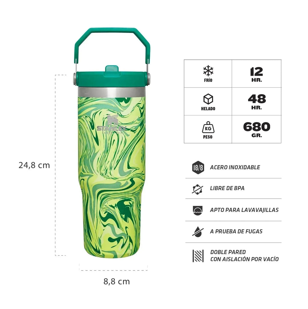 Stanley 0.88 L | Citron Swirl The IceFlow Flip Straw Tumbler | 30 OZ (Special Edition)