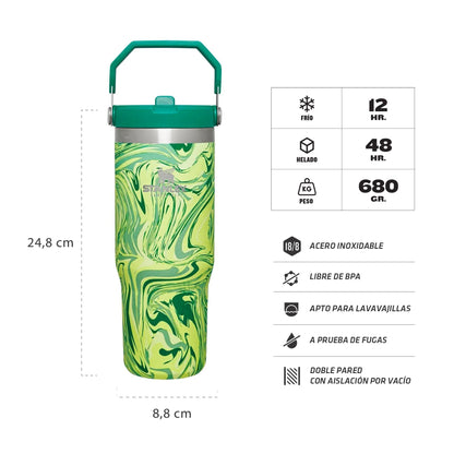 Stanley 0.88 L | Citron Swirl The IceFlow Flip Straw Tumbler | 30 OZ (Special Edition)