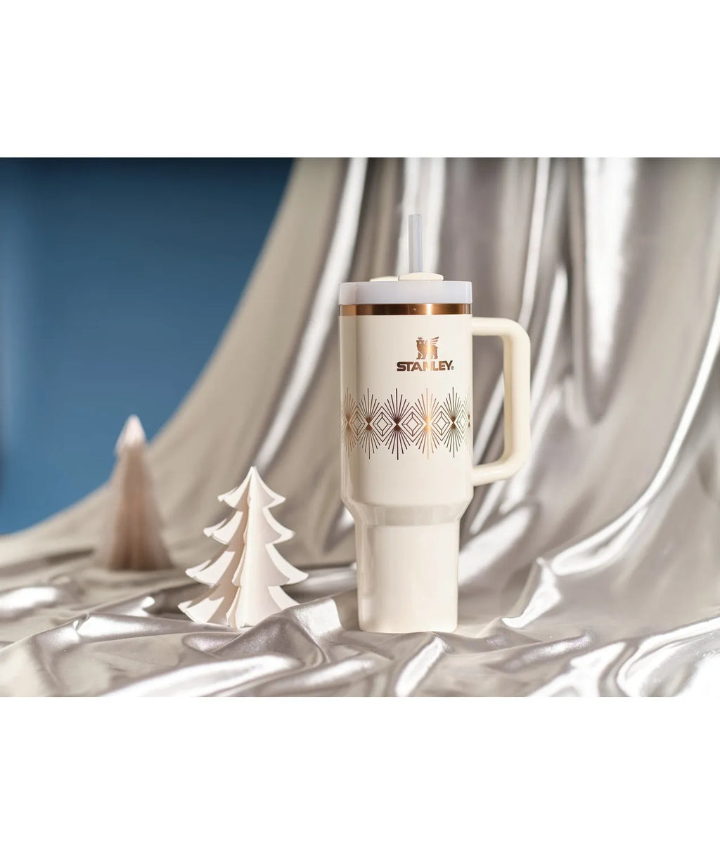 Stanley 1.20 L | Cream Gloss Deco The Quencher H2.0 FlowState‰ã¢ Tumbler | 40 OZ (Special Edition )