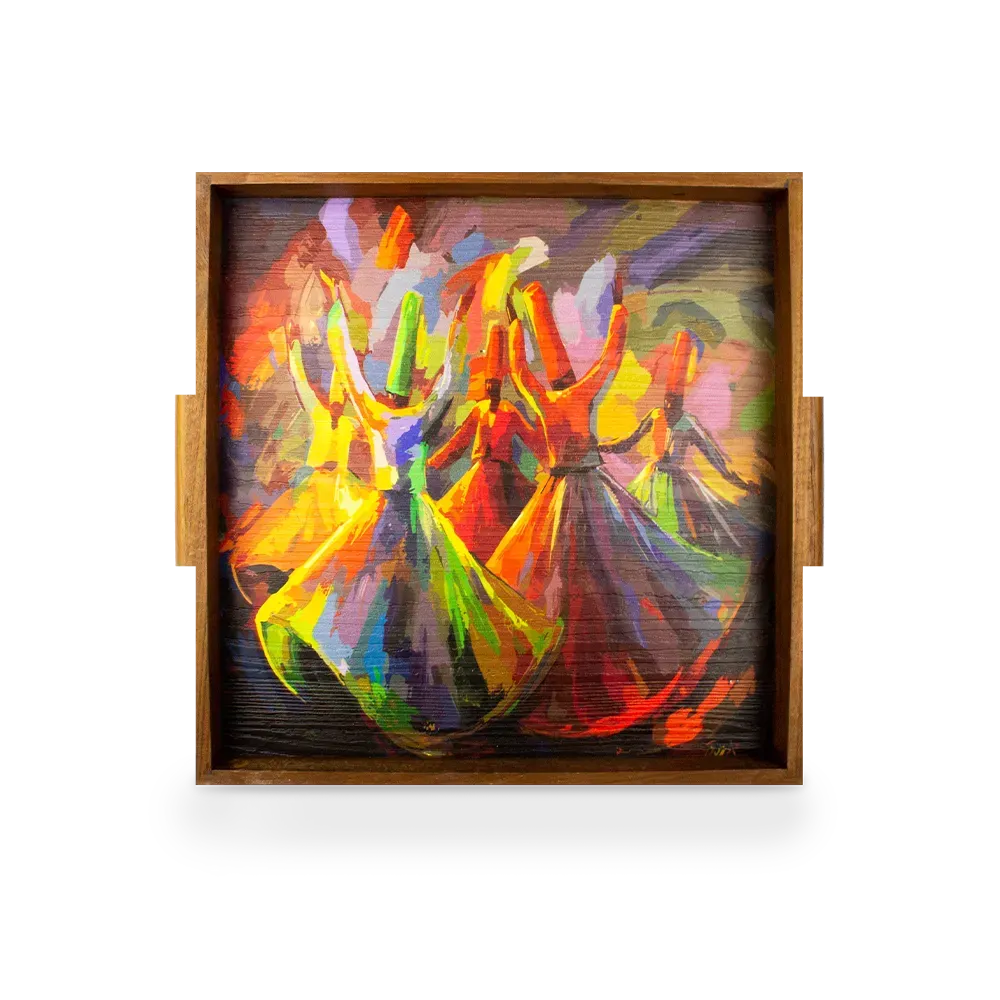 Abstract Sufi Art Tray Secondary image