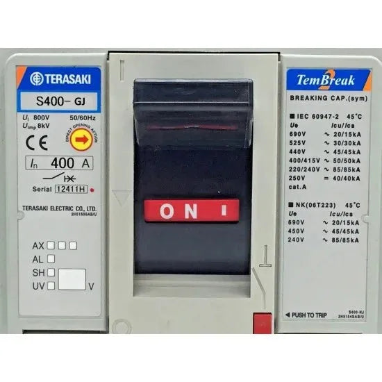 TERASAKI S 400GJ MCCB 4 POLE TEMBREAK Price In Pakistan Main image
