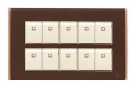 TJ Bell 10 Gang Flush Switch Brown