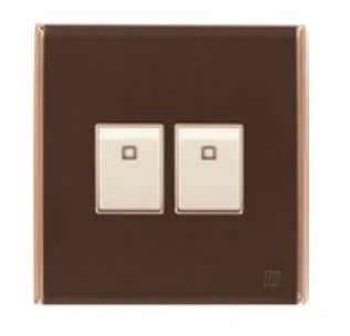 TJ Bell 2 Gang Flush Switch Brown