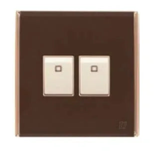 TJ Bell 2 Gang Flush Switch Brown