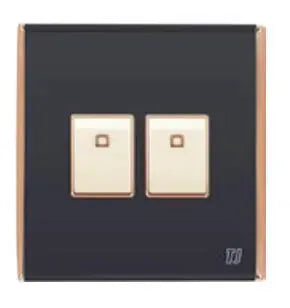 TJ Bell 2 Gang Flush Switch Grey
