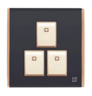 TJ Bell 3 Gang Flush Switch Grey