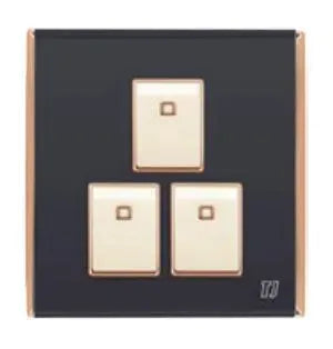 TJ Bell 3 Gang Flush Switch Grey