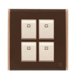 TJ Bell 4 Gang Flush Switch Brown