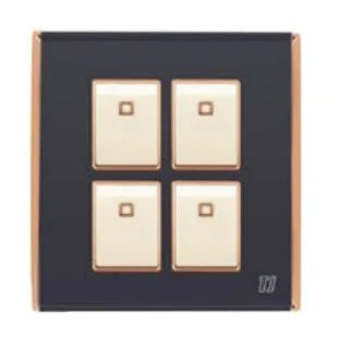 TJ Bell 4 Gang Flush Switch Grey