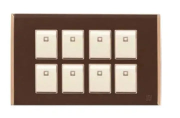 TJ Bell 8 Gang Flush Switch Brown